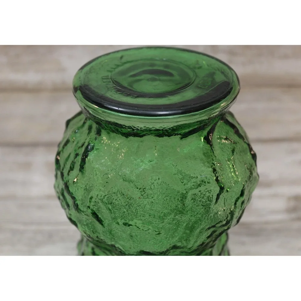E.O Brody Co, Vintage‎ Green Crinkled Glass Flower Vase